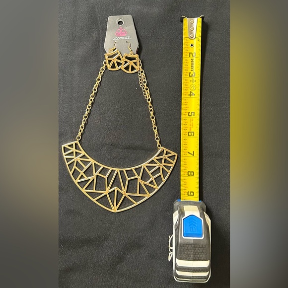 other Jewelry - Gold Paparazzi Geometric Necklace & Earring Set
